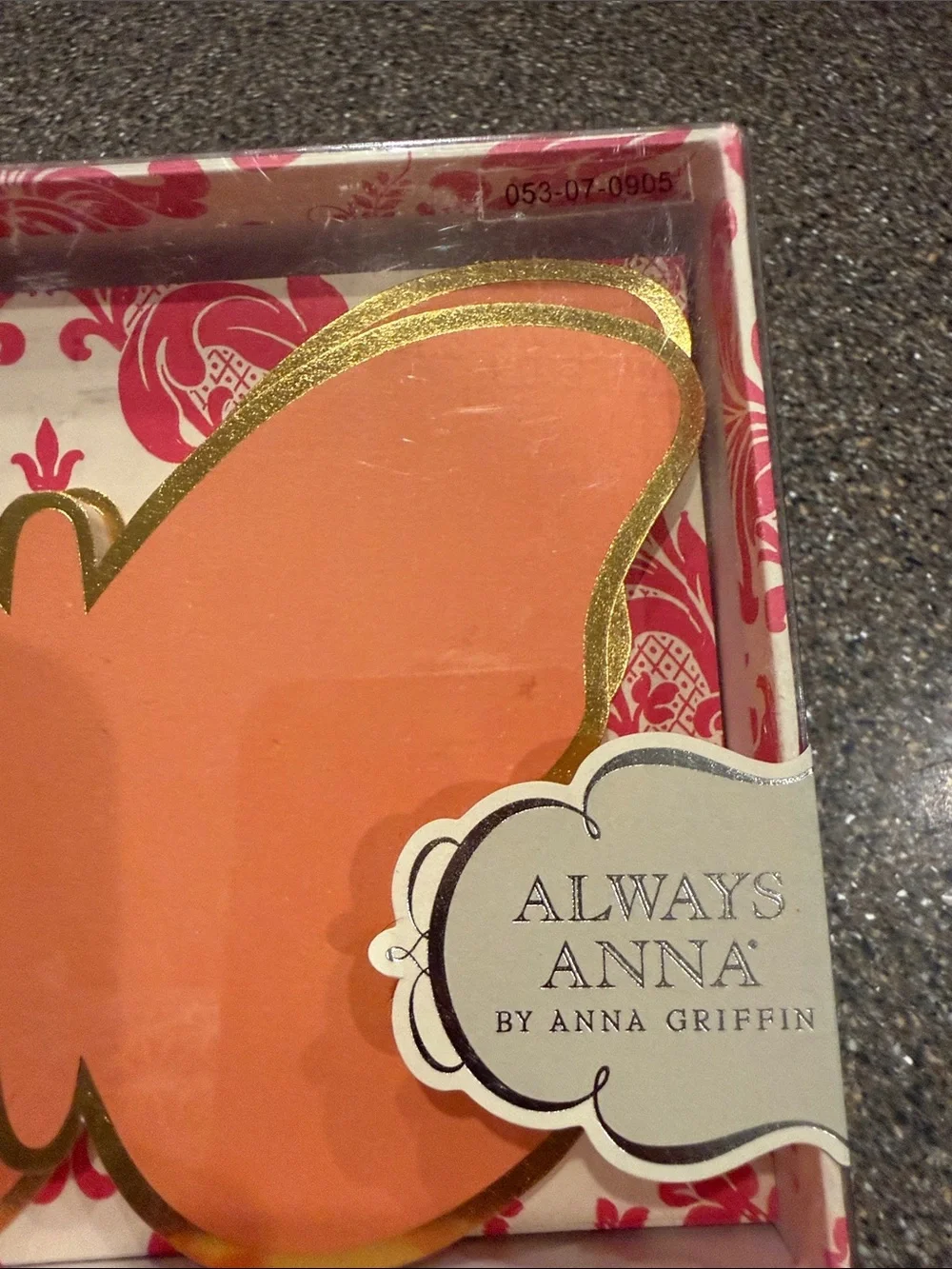 Always Coral Butterfly Decorative Tray